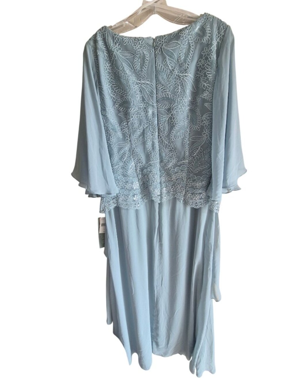 Light Blue Maya Brooke Embroidered Layered Dress Size 14 NWT - Picture 2 of 10